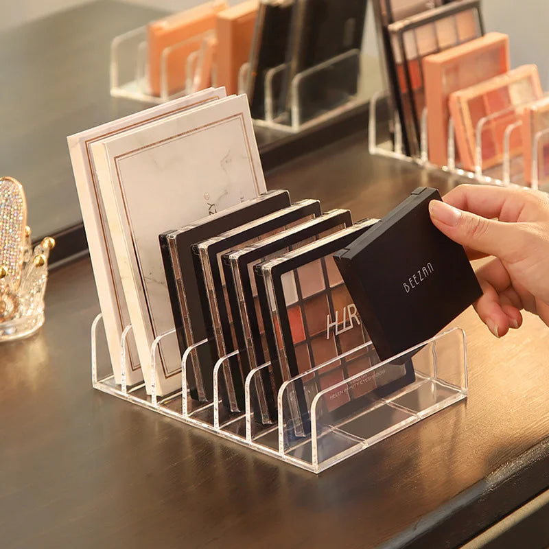 7-Compartment  Makeup Organizer Desktop Eye Shadow Palette Display Box Makeup Blush Cosmetics Shelf Make up Tools Storage Holder