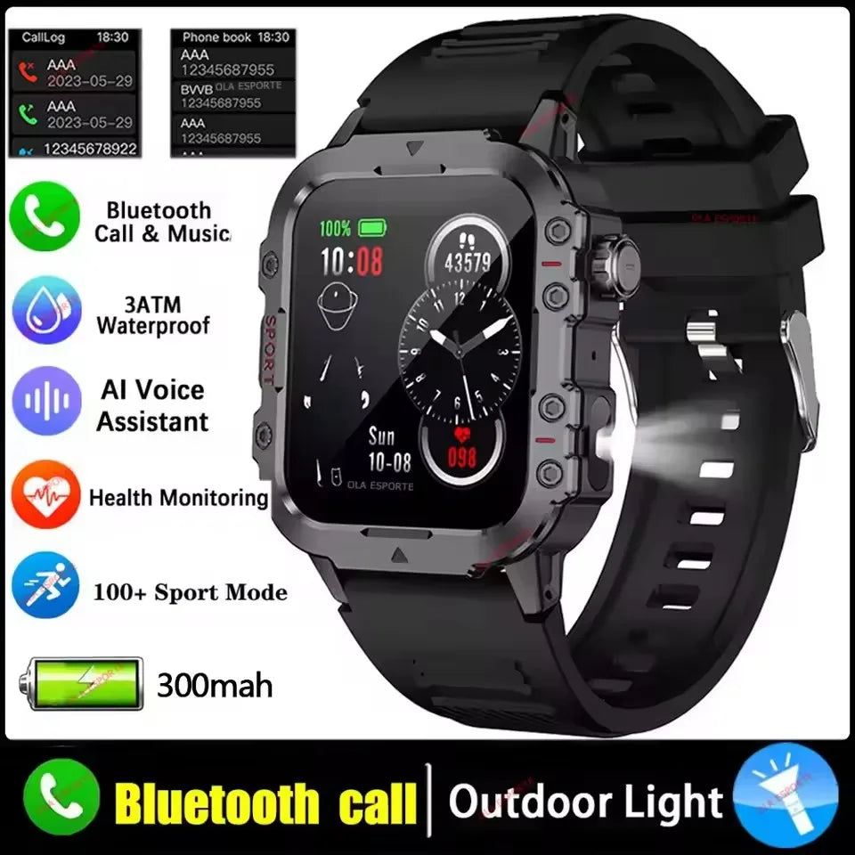 Military-Style Smart Watch — IP67, GPS, Outdoor Fitness Tracker