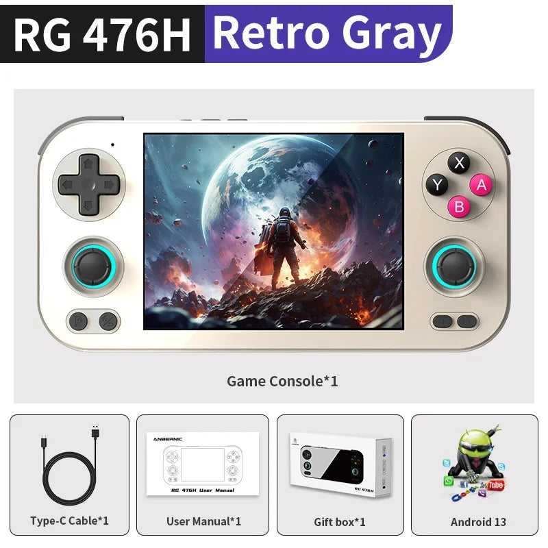 ANBERNIC RG 476H Android Handheld Game Console 4.7"HD Multi-touch Full Screen Hall Triggers Wifi PS2 Retro Video Games  RG476H