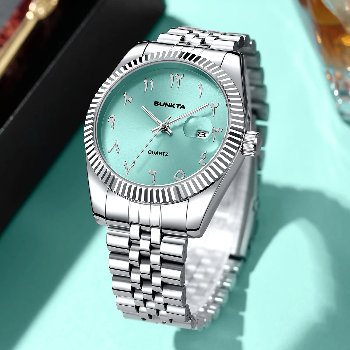 SUNKTA Luxury Fashion Wristwatch For Men Stainless Steel Date Quartz Man Watch Waterproof Luminous Casual Men's Watches Relojs
