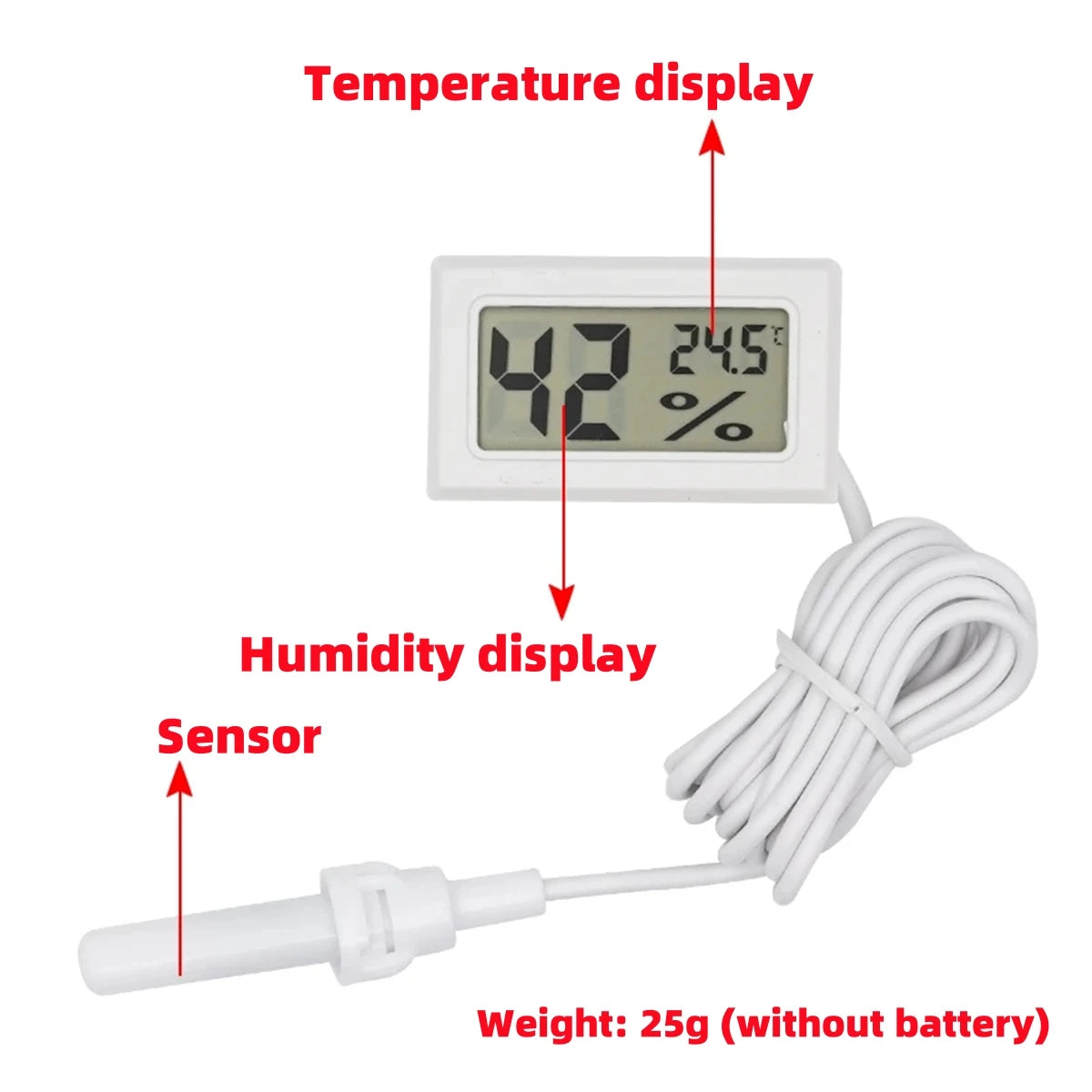 1 set Beekeeping Beehive LCD Digital Display Hygrothermograph Electronic Embedded Temperature & Humidity Meter Gauge Instruments