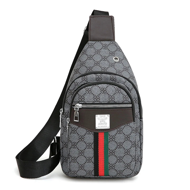 Men's Multifunction Messenger Bag Shoulder Cloth Chest Bags Crossbody Casual Handbag with Earphone Hole