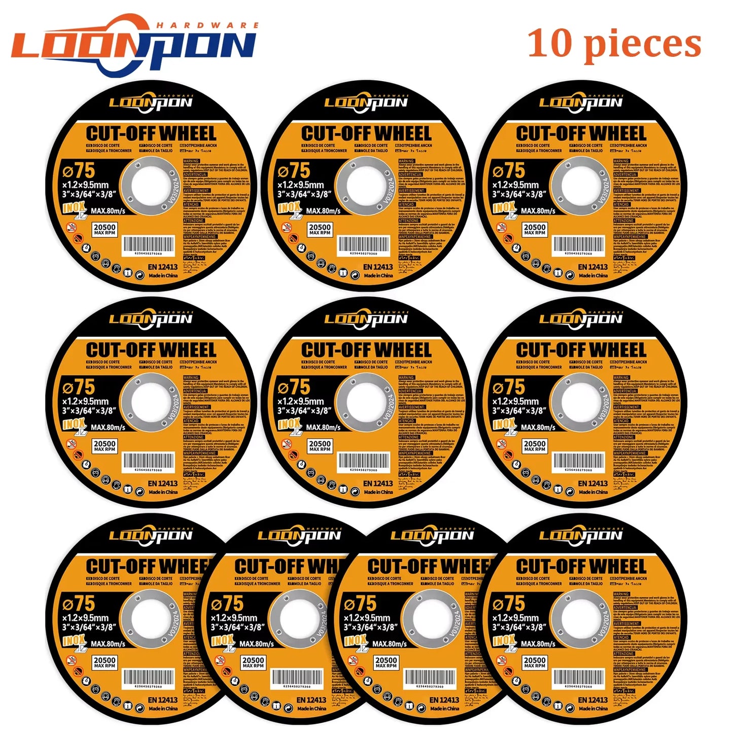 Loonpon 75mm Resin Cutting Discs — Angle Grinder Metal Cut-Off Wheels