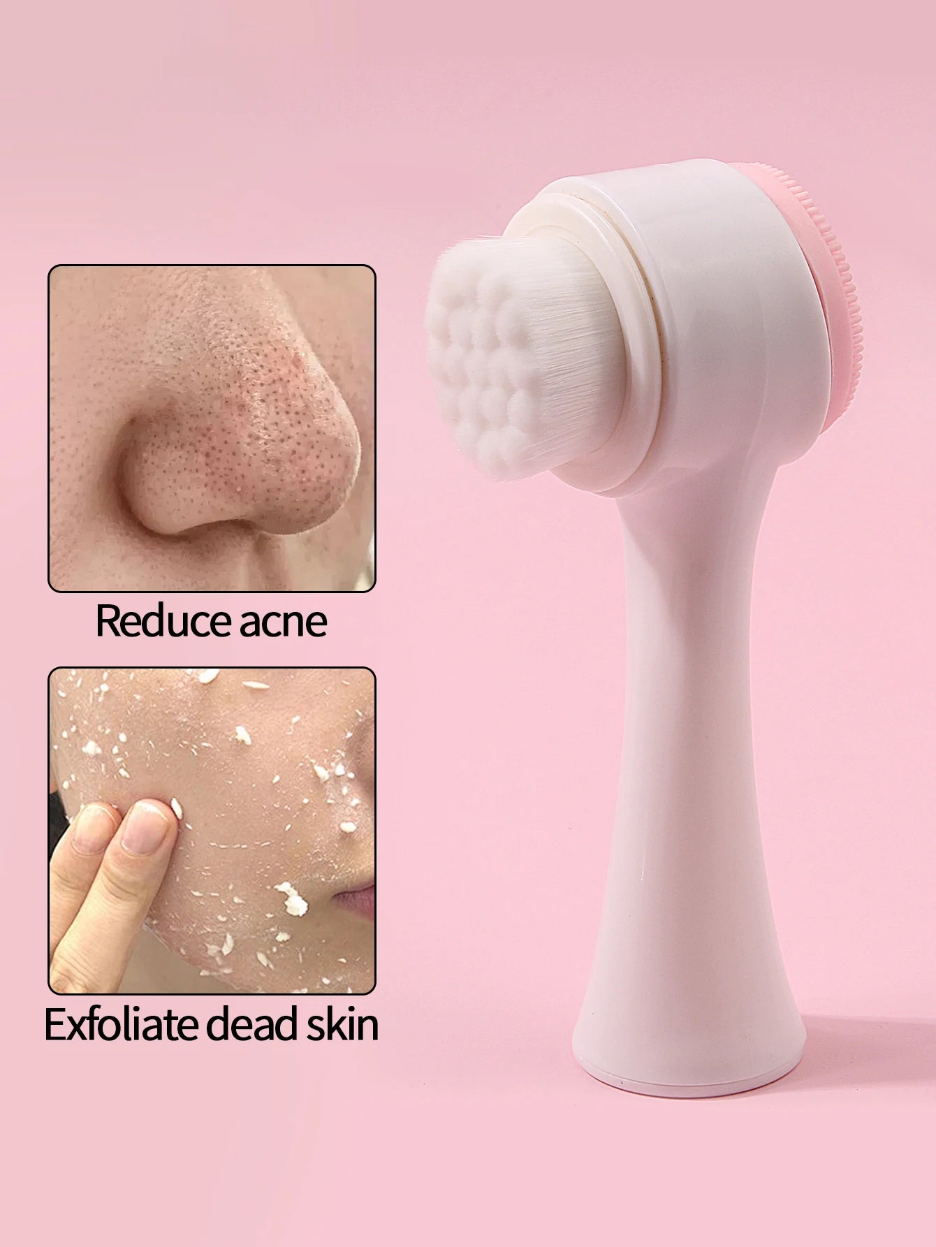 1PC Silicone Facial Cleansing Brush, Handheld Manual Cleansing Brush, Makeup Removal Cleansing Tool