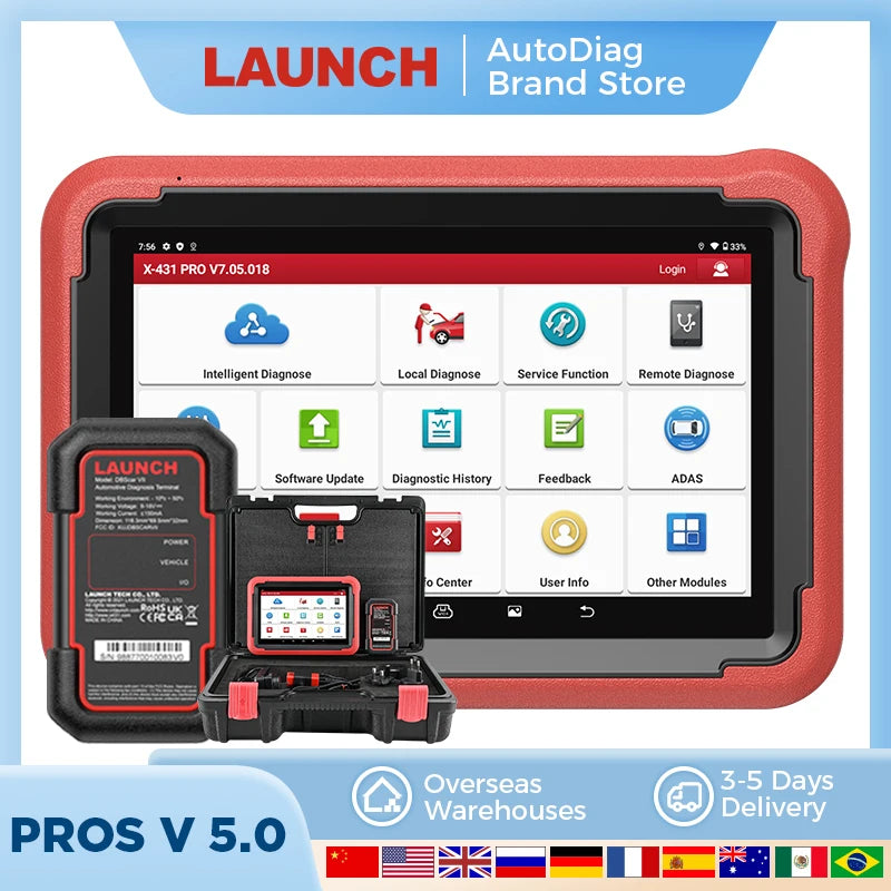 LAUNCH X431 PROS V5.0 Diagnostic Tools OBD2/OBD1 Car Scanner PROS V Diagnostic Tool All System Automotive Tool ECU Coding