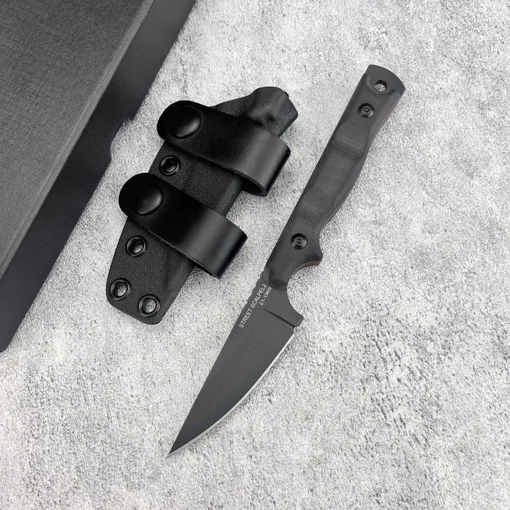 New Styles TOPS with Sheath Outdoor Straight Knife G10 Handle 8Cr13Mov Blade Camping Hunting Self-defense Multi-fuctional Tools