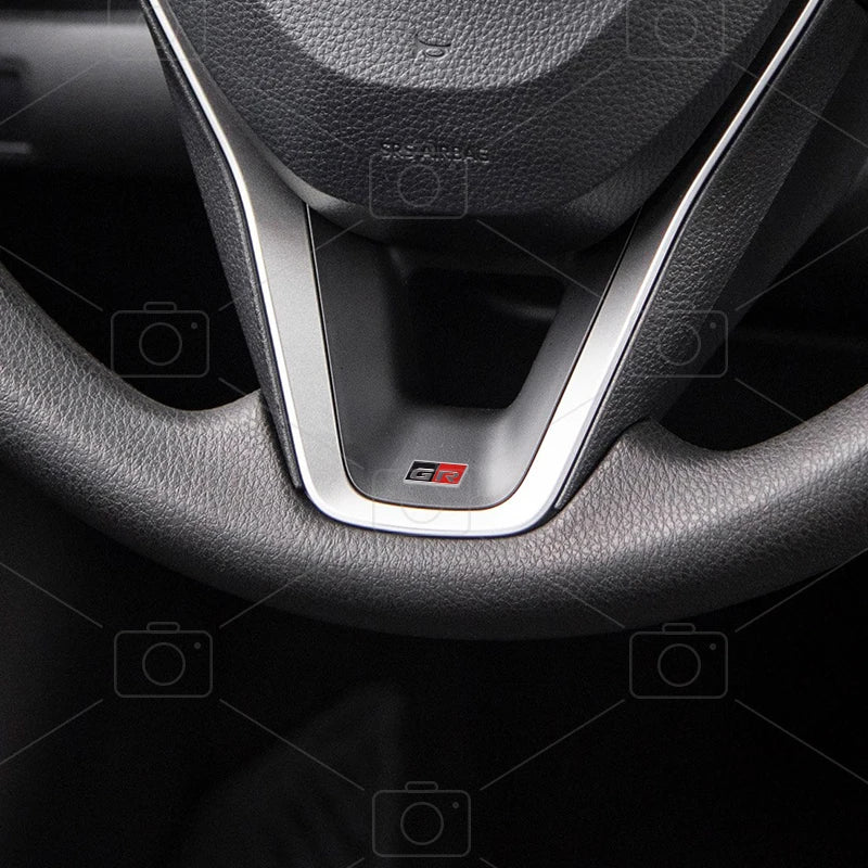 Car Metal GR Sport Logo Badge Steering Wheel Decals Styling For Corolla C-HR Camry Prado Prius Highlander FJ Cruiser Yaris RAV4