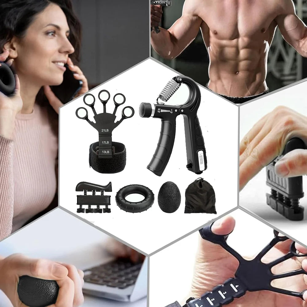Mechanical Counting Grip Strength Trainer with Finger Exerciser