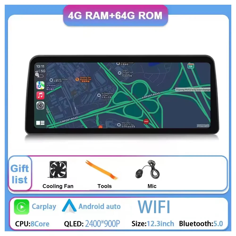 12.3" Car Stereo with Apple CarPlay & Android Auto, Compatible with Hyundai i30 (2017-2020)