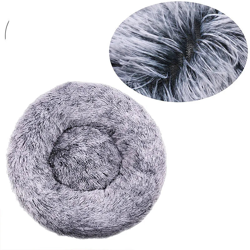 Round Plush Pet Bed — Super-Soft Washable Bed for Cats & Dogs (40–90cm)