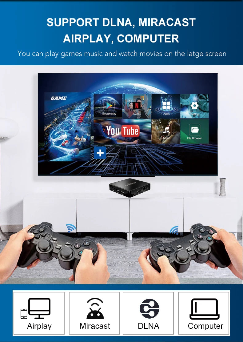 M8 PRO MINI Retro Game Console – 40+ Emulators, 11,000+ Games, 4K HD, 2.4G Wireless Controllers | N64/PS1/PSP