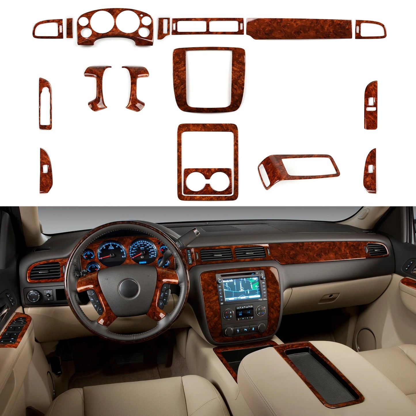 Center Console &amp; Interior Trim Sticker Kit - Chevy/GMC Trucks &amp; SUVs
