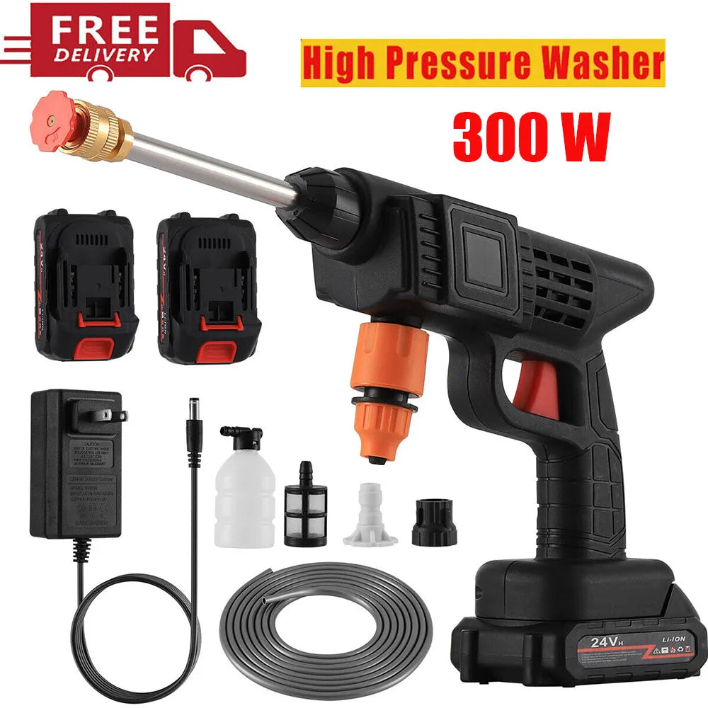 300W Cordless Pressure Washer — 30Bar Foam Car Wash Machine