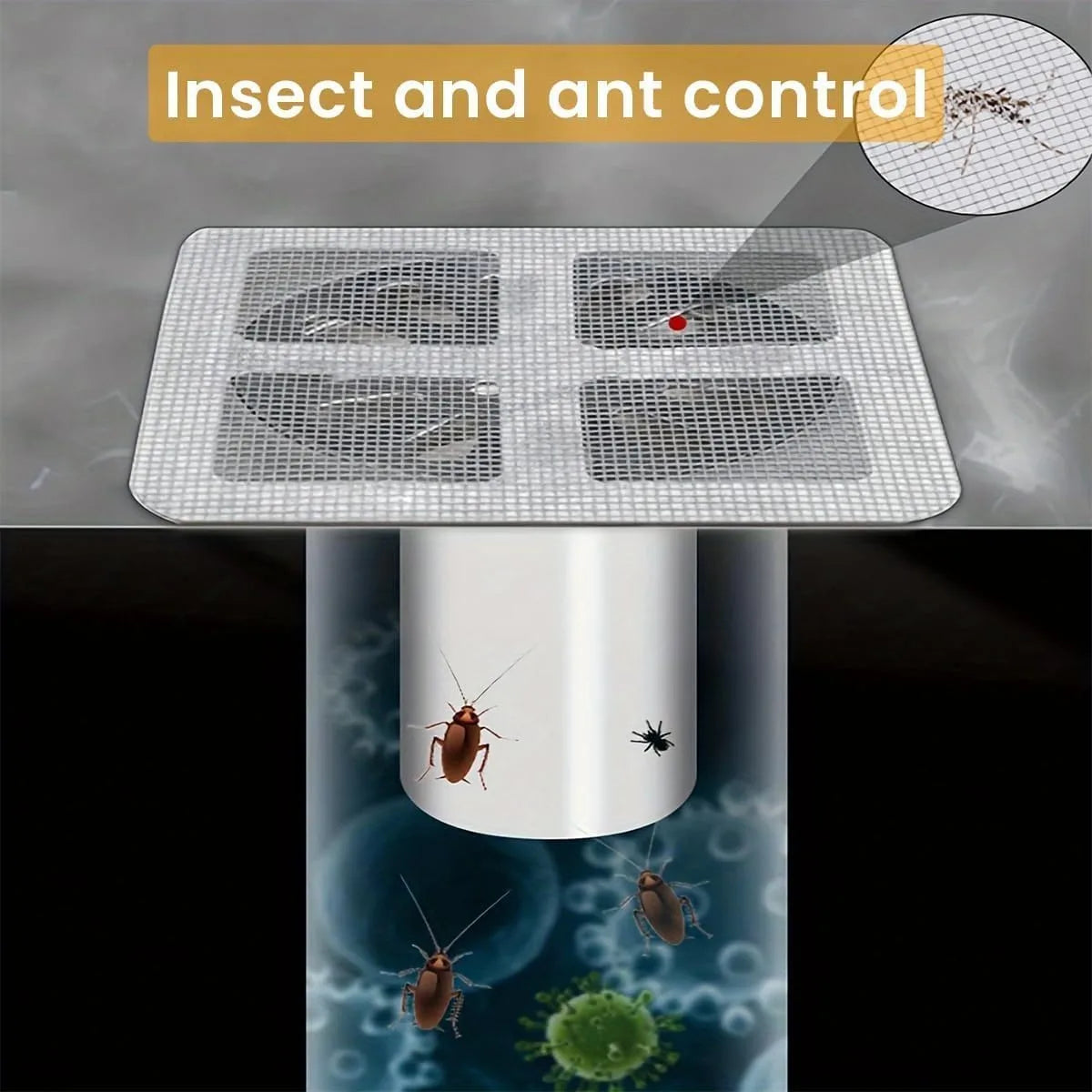 60 Disposable Mesh Hair Catcher Stickers for Drains