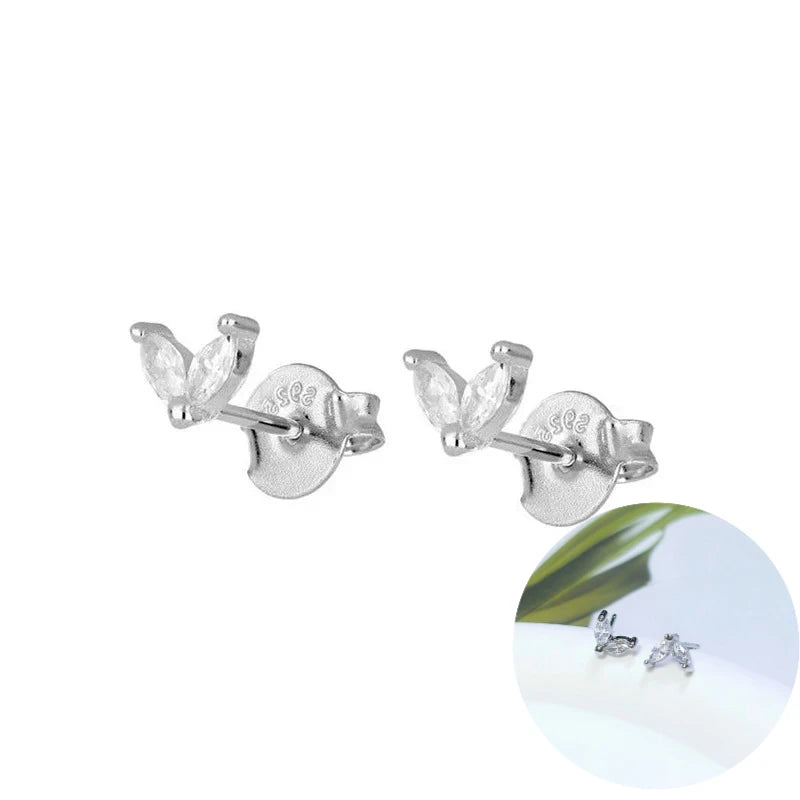 925 Sterling Silver Tassel Hoop Earrings for Women - White Zircon