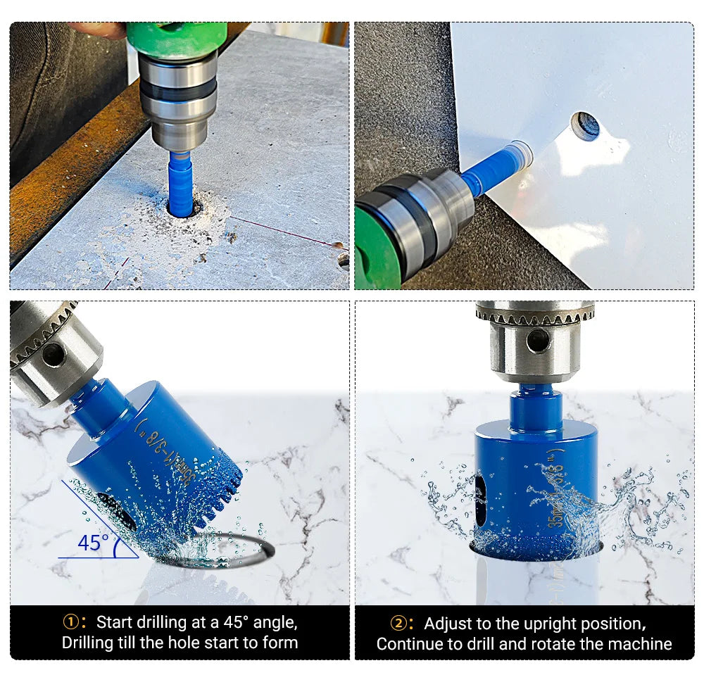 10 Pc Diamond Core Drill Bit Set 6-50mm, Vacuum Brazed Hole Saw