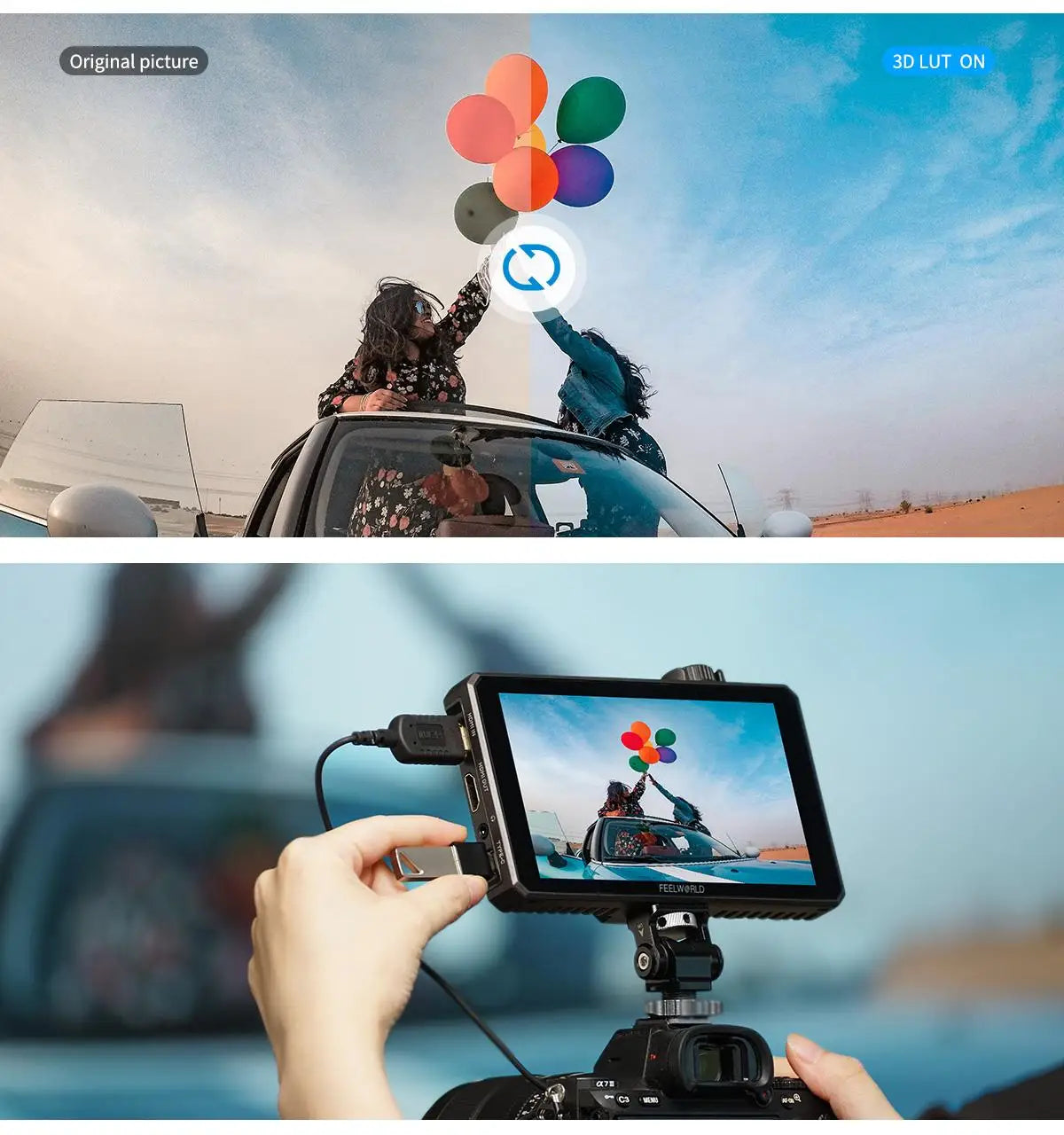 FEELWORLD SC6 6-inch Photography Video Monitor 1500NIT High Brightness 3G SDI HDMI 4K60Hz 1920X1080 IPS Screen Aluminum Shell