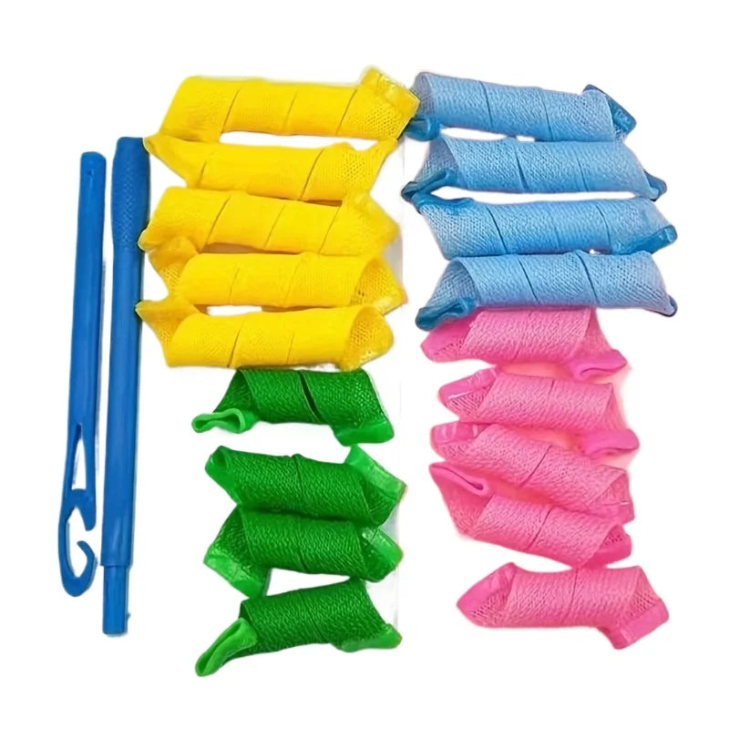 Heatless Hair Roller Spiral Hair Curlers Magic Curls Hair Rollers with Hooks No Heat Hair Curlers DIY Curly Hair Styling Kit