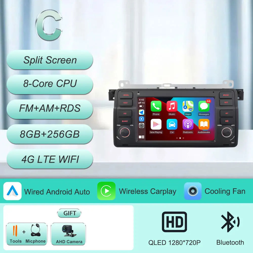 7"Android 16 Car Radio for BMW E46 3 Series 318 320 325 330 335 M3 1998-2005 GPS Navi WiFi Bluetooth FM Touch Screen Car Stereo