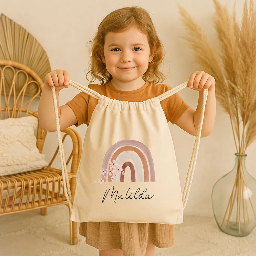 Personalized Goodie Bag Children Gym Bag Change of Clothes Drawstring Backpack Kindergarten Gift Back To School Party Decoration