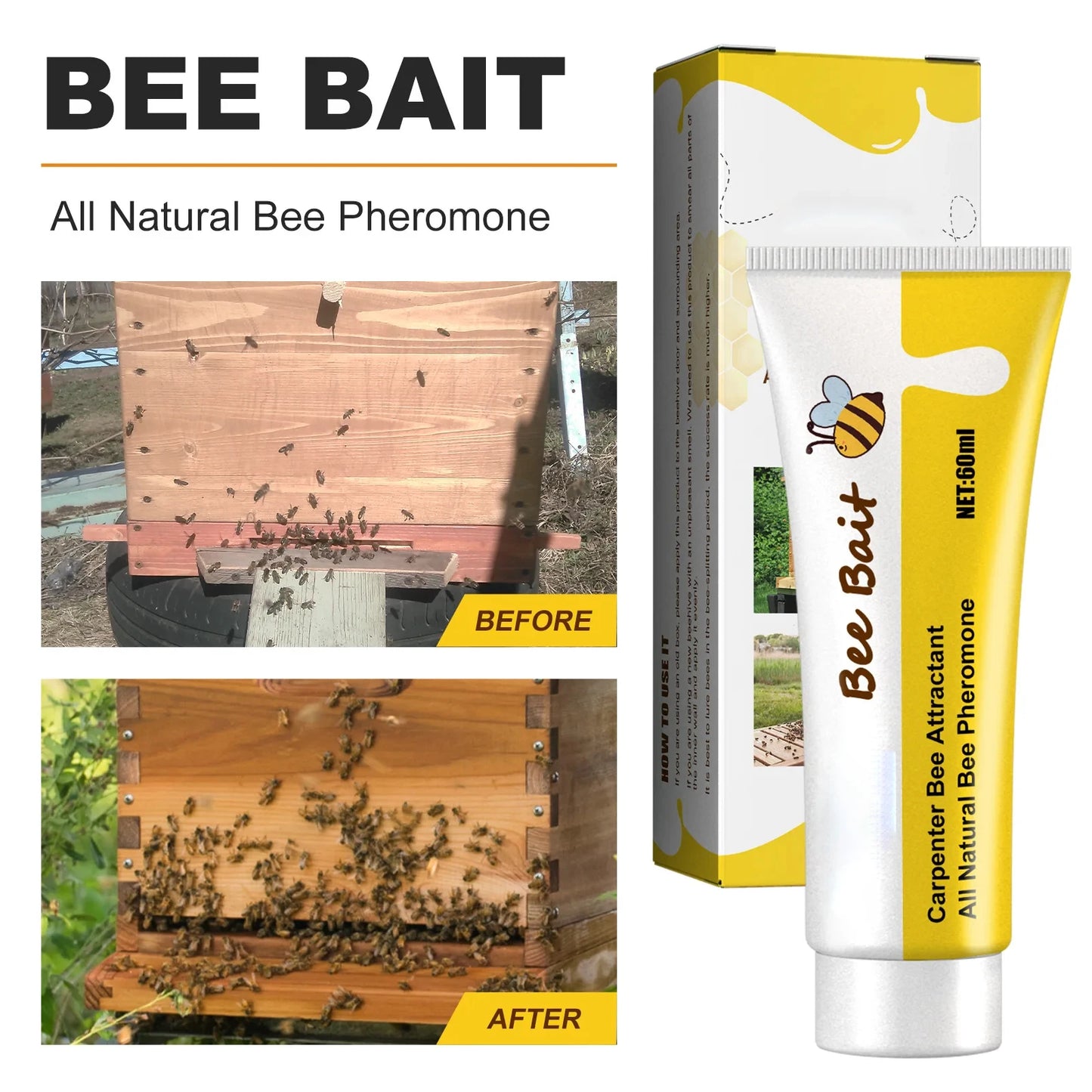 Outdoor Beekeeping Bee Attractant Bait Queen Pheromone Lure Swarm Commander for Honey Hive Attraction