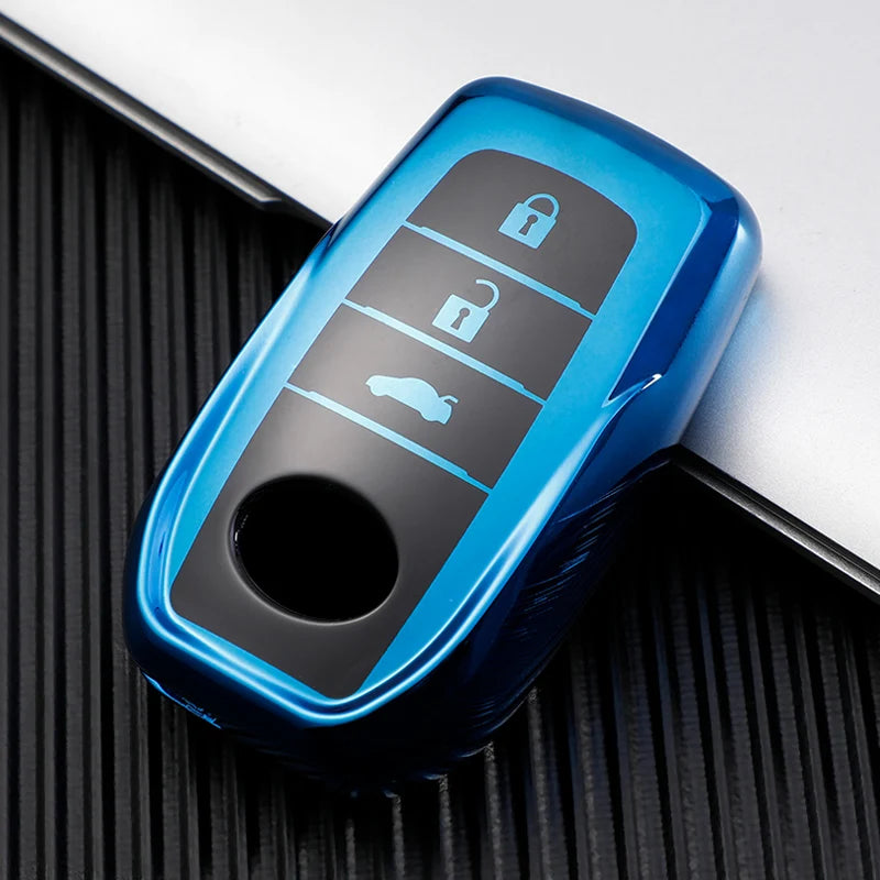 TPU Car Smart 3/4 Button Key Cover Case Bag Shell Holder for Toyota Avalon CHR C-HR Camry Corolla Prius Prado RAV4 Protector