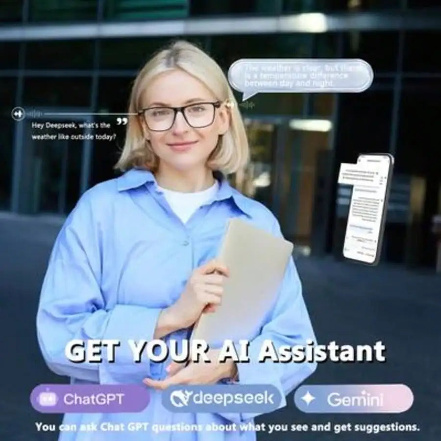 AI Smart Glasses, New Multifunctional Audio Glasses For Men And Women, Support Real-Time Translation For 160+ Languages And Video Translation, Equipped With Chat GPT System, Built-In Microphone And Speaker, HD Voice Calls And