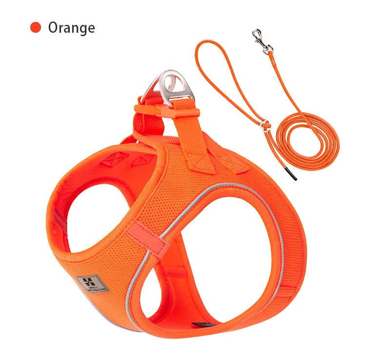 Dog Harness Leash Set for Small Medium Dog Adjustable Reflective Puppy Cat Harness Pet Vest Chihuahua Dachshund Outdoor Walking