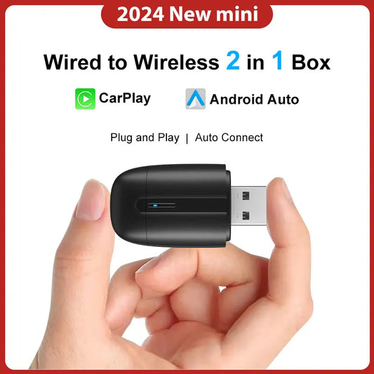 Dual-Interface Wireless CarPlay & Android Auto Adapter (USB / Type-C)