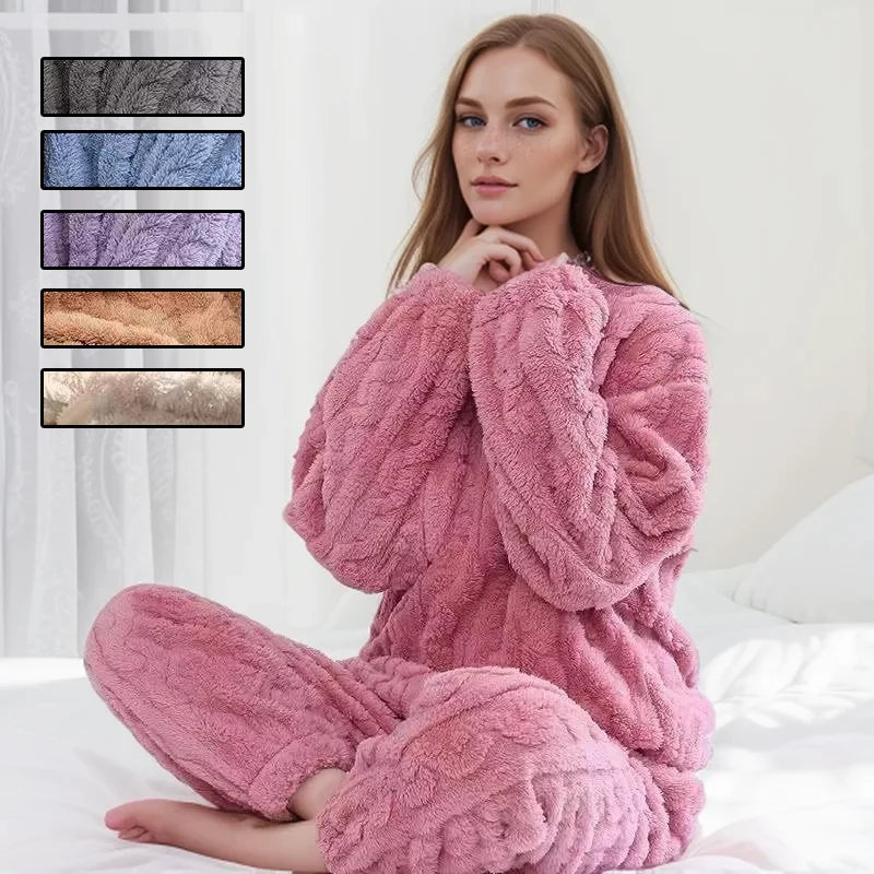 Women's Striped Flannel Pajamas - Long Sleeve Winter Sleepwear, Plus Size
