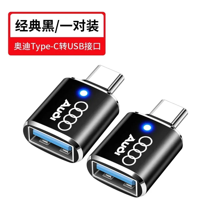1/2pcs For Audi A1 A3 A4 A5 A6 S3 S7 S8 R8 Q2 Q3 Q5 Q7 Q8 SQ5 dedicated car Typec converter USB charging adapter