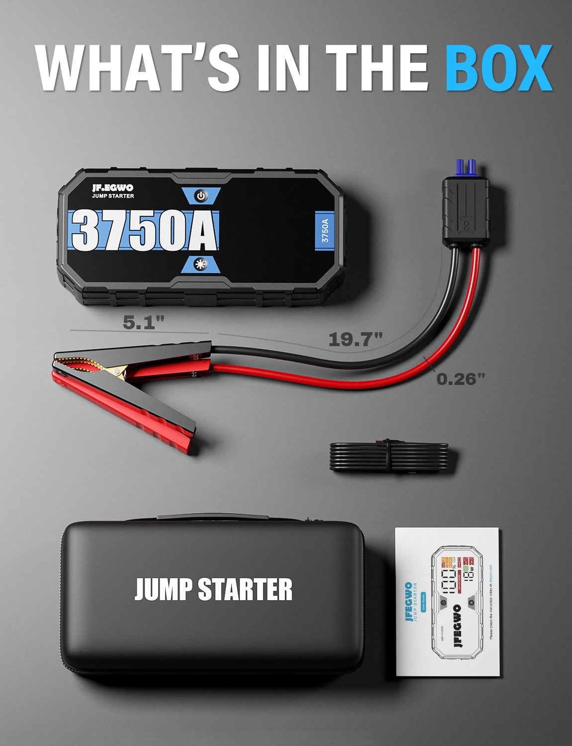 Car 6250A Portable 12V  Jump Starter Power Bank 12V Auto Battery Charger Booster Starting Device For 10.0L GAS/6.5L DIESEL