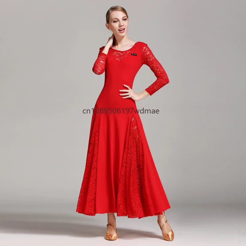 Women's long-sleeve standard ballroom dress