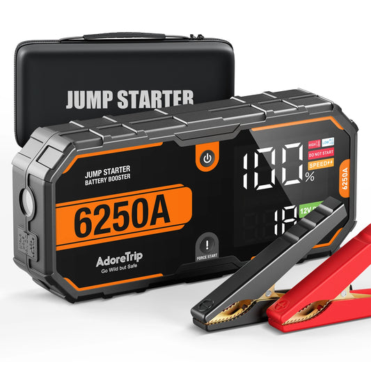 Car 6250A Portable 12V  Jump Starter Power Bank 12V Auto Battery Charger Booster Starting Device For 10.0L GAS/6.5L DIESEL