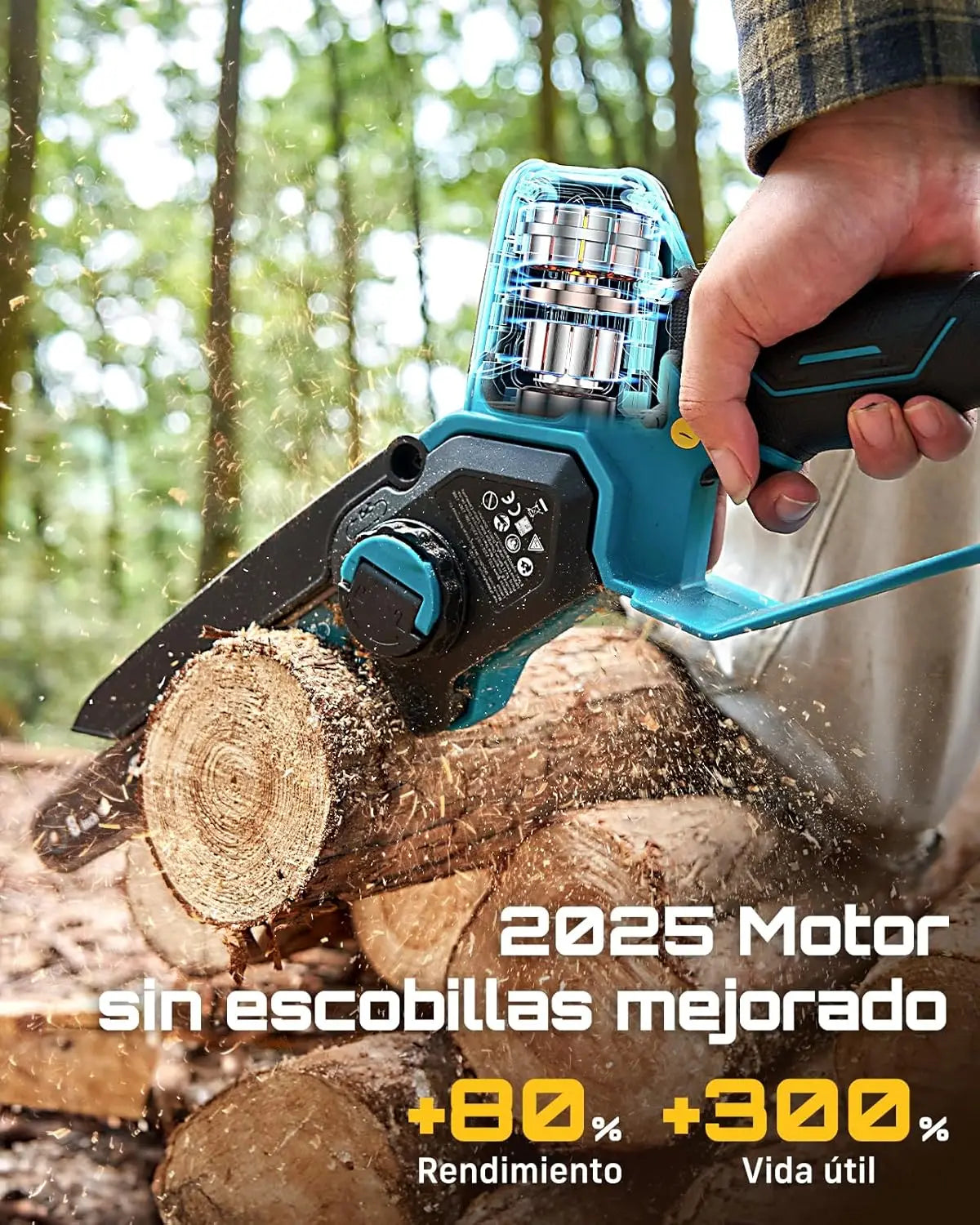 Seesii 6"/8" Brushless Cordless Chainsaw — 1000W Pruning Saw (Compatible with Makita 18V Battery)