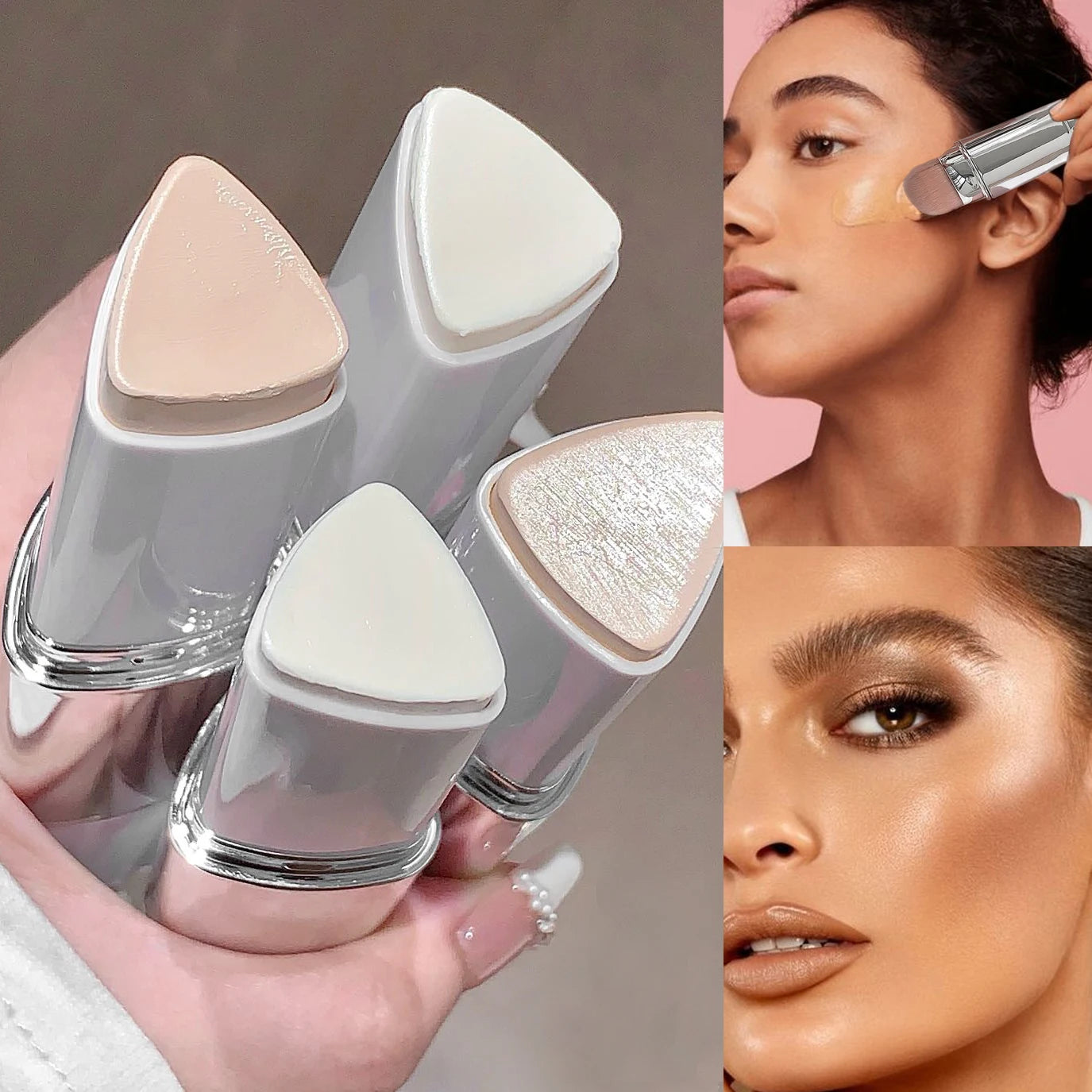 Kakashow Lazy foundation make-up Stick Natural Moisturizing Fit Non drying foundation make-up Stick Suitable for All Skin Tones