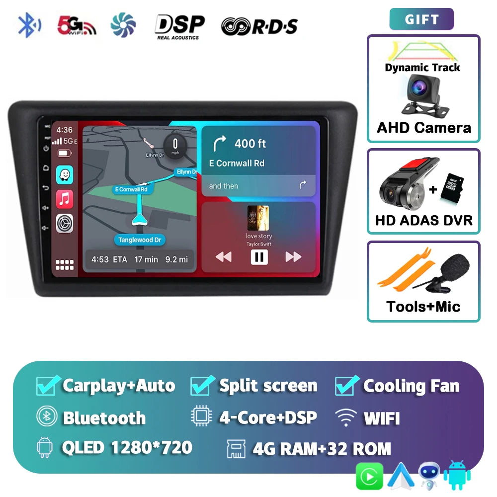 Android 16 Carplay Car Radio For VW Skoda Rapid 2013 2014 2015 2016 2017 2018 2019 Seat Toledo 2015 - 2018 GPS Multimedia Stereo