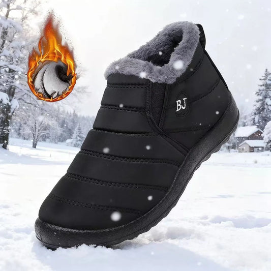 Unisex Round Toe Snow Boots - Thick Sole Insulated Winter Boots
