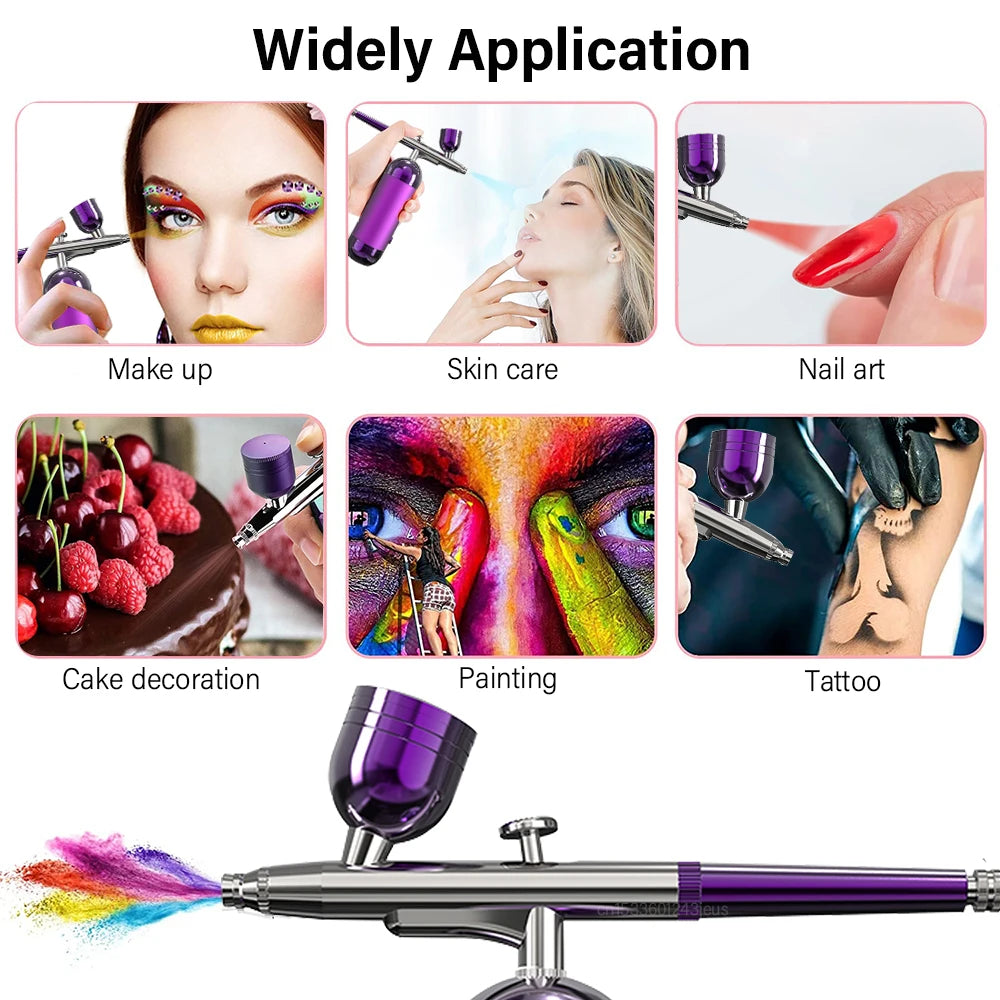 Portable Airbrush Nail With Compressor Airbrush Rechargeable Wireless Handheld Spary Gun for Nails Art Painting Craft