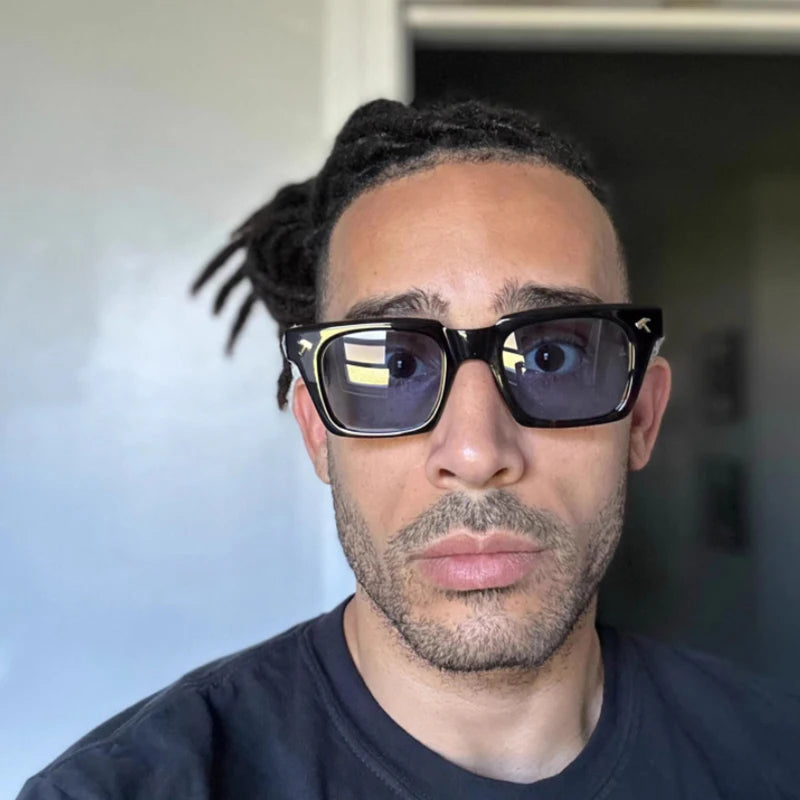 Thick Acetate Sunglasses — Japanese-Style Classic UV400 Frame