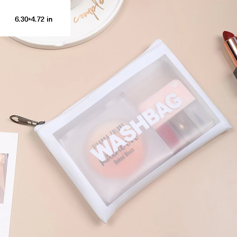 Portable Toiletry Bags with Handle, Translucent Waterproof travel Make up Bags for Women, Large Capacity Travel Cosmetic Bags