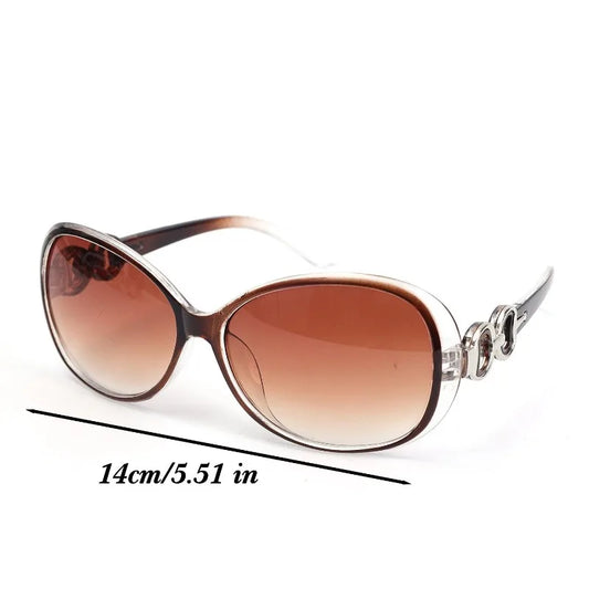 Y2K Oval Sunglasses for Women - Large Gradient Lens UV Protection