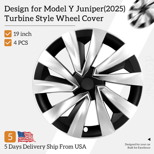 4PCS Wheel Cover for Tesla Model Y Juniper 2026-2026 19 Inch Car Replacement Wheel Cover Automobile Hub Cap Full Rim Car