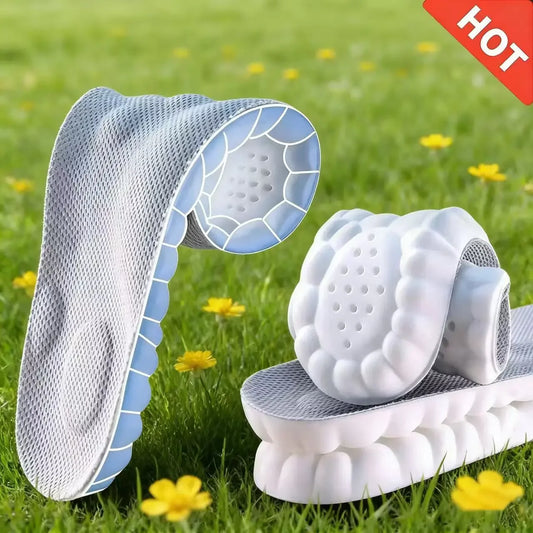 4D Cloud Air Cushion Insoles – Memory Foam + Acupressure Massage | Sweat-Absorbent Comfort Insoles