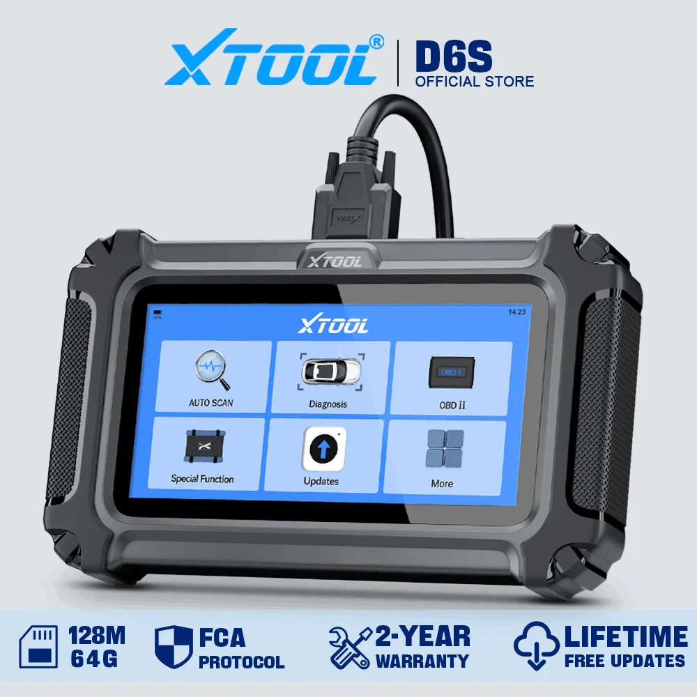 XTOOL D6S Car Diagnostic Tools All System Automotive Scanner For All Car 30+ Services Lifetime Free Update Built-in CANFD FCA