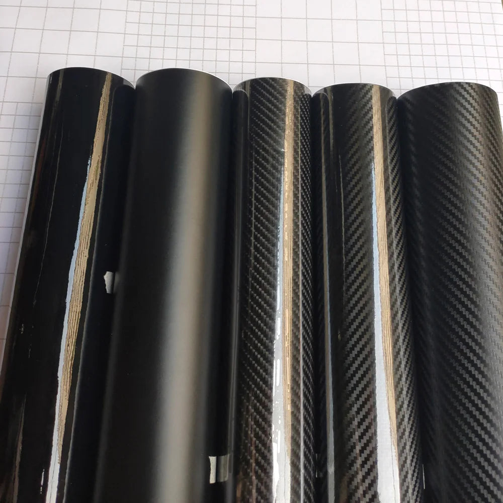 3D 4D 5D Carbon Fiber Vinyl Wrap Film – Black Matte Car Sticker for Car, Laptop, Phone & Motorcycle