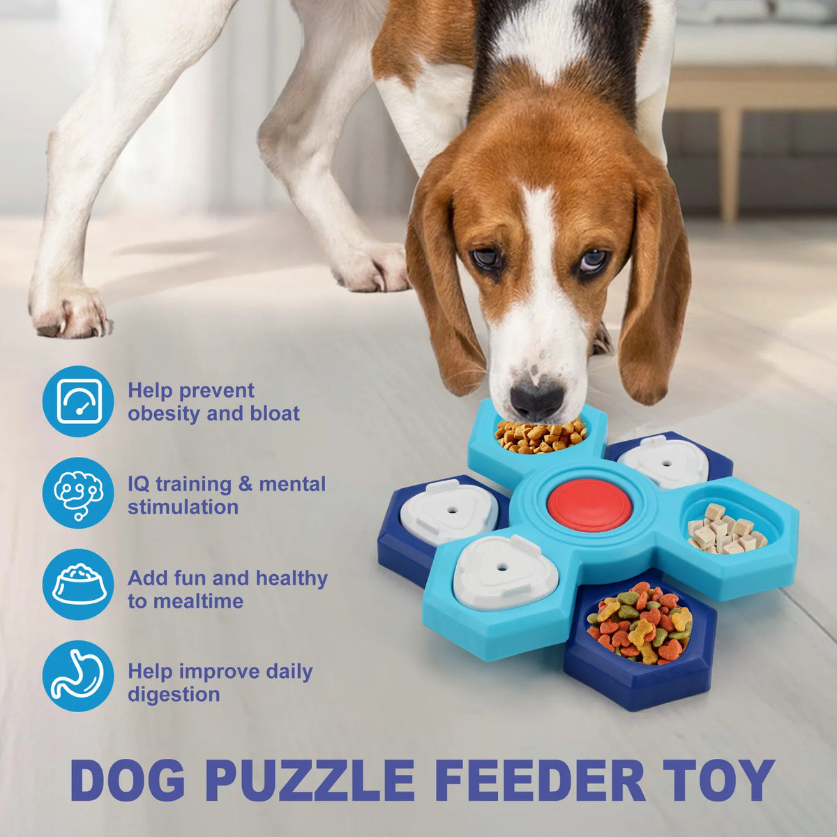 Rotating Treat Dispenser Dog Puzzle - Boredom Buster Toy – photo 3