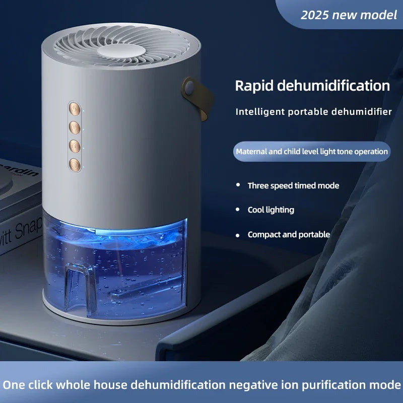 TINSOL 1300ml Smart Negative Ion Dehumidifier, Eliminates Humidity, Mold, and Moisture, Energy-Saving Timer, Air Dryer