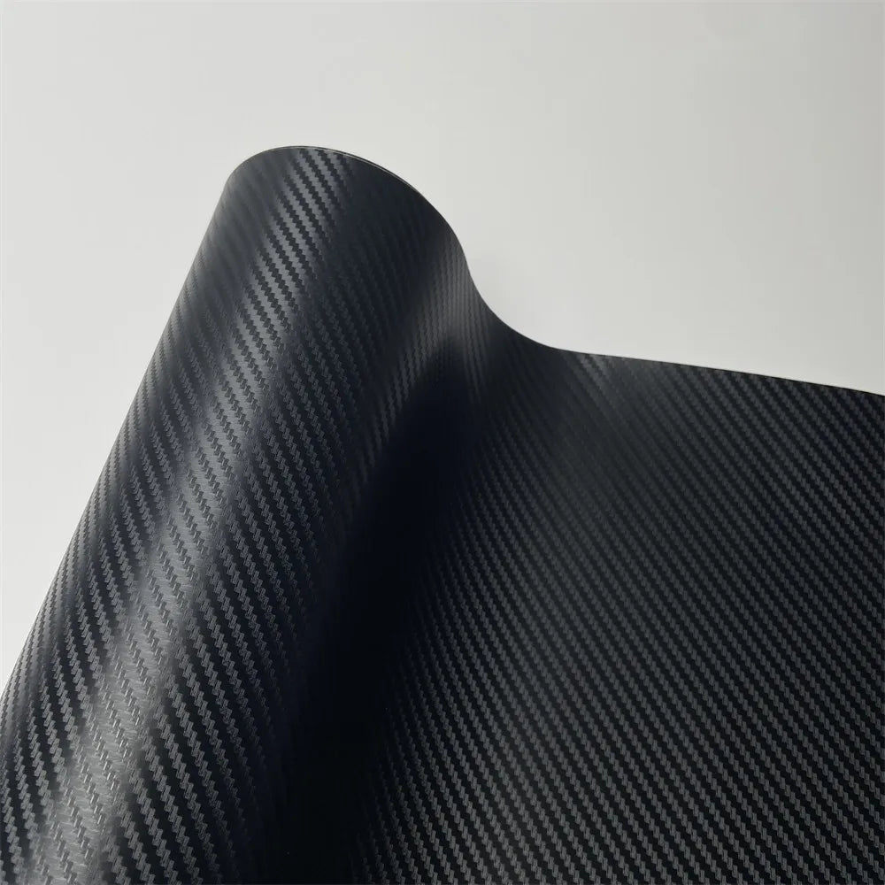 Black 3D Carbon Fiber Vinyl Car Styling Film Waterproof Adhesive Wrap for DIY Automotive Interior Exterior Decoration Sticker