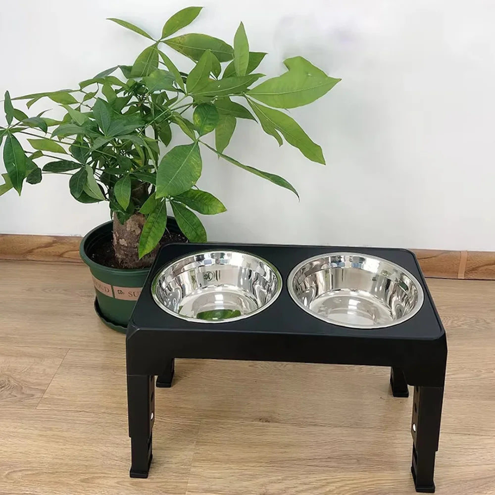 Adjustable Elevated Dog Feeder - Food & Water or Slow Bowl Option - photo 4